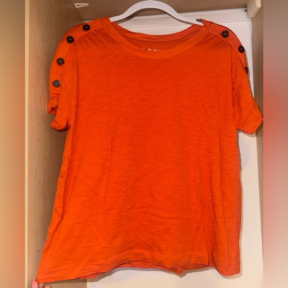 LOFT Bright Orange Cotton Top